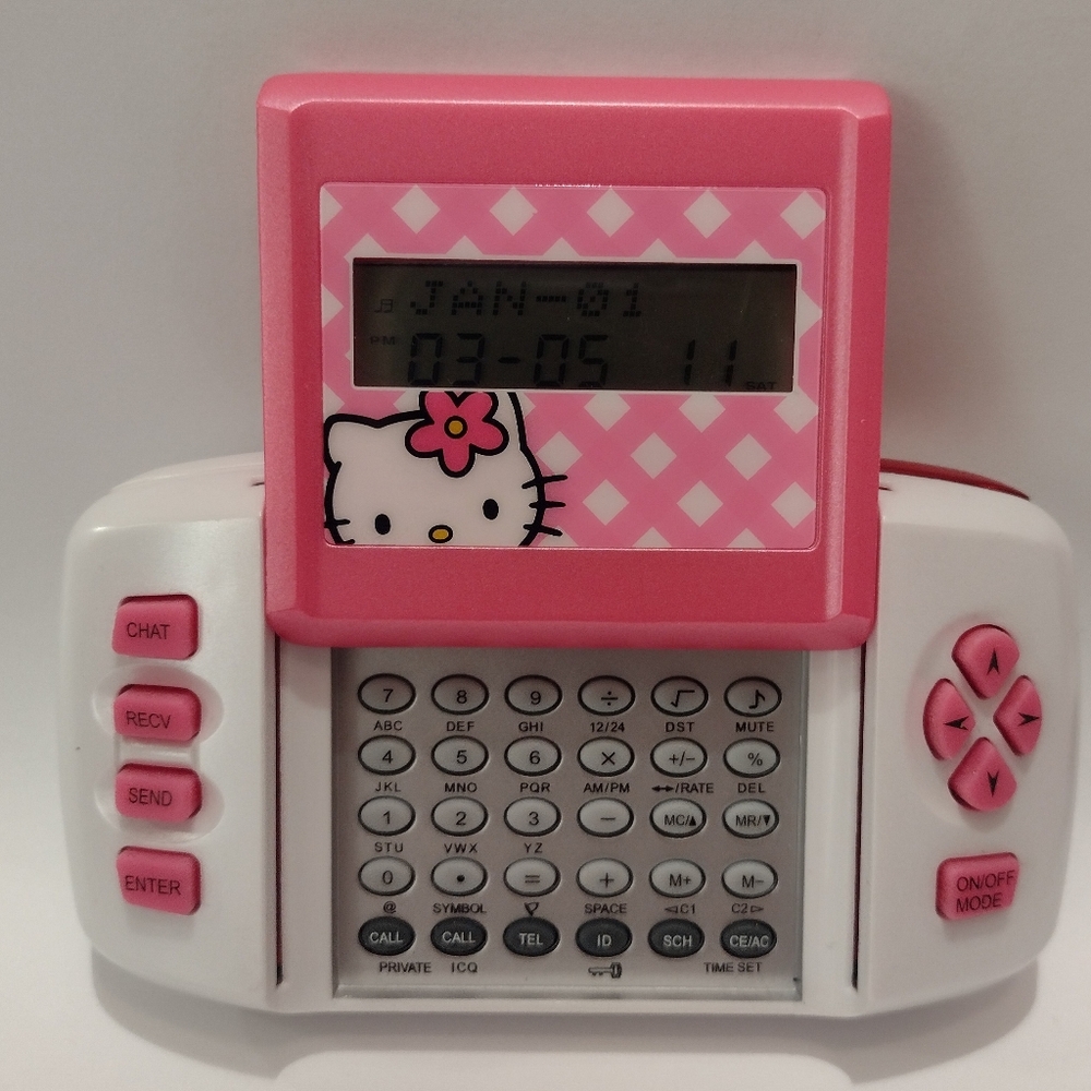 Hello Kitty Sanrio 2010 SMS Text Messenger Toy Pink White Toy Organizer